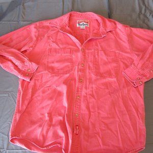 Mens Vtg Marlboro Red Denim Button Up Shirt Sz L